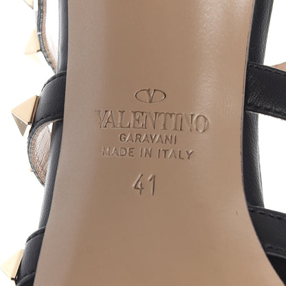 Valentino Garavani Suede Nappa Rockstud 90mm Cage Mules 41 Black 6 of 11