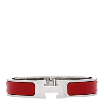 Hermes Enamel Narrow Clic Clac H Bracelet PM Rouge Bandana 1 of 5