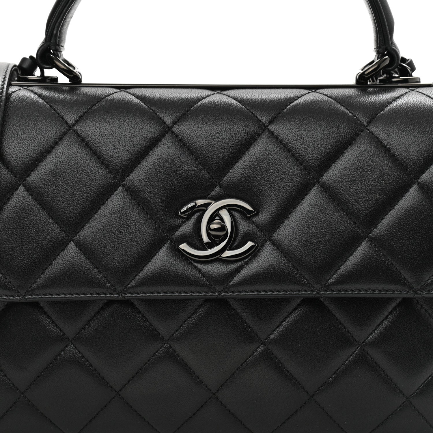 Chanel Lambskin Quilted Small Trendy CC Dual Handle Flap Bag So Black 8 of 10
