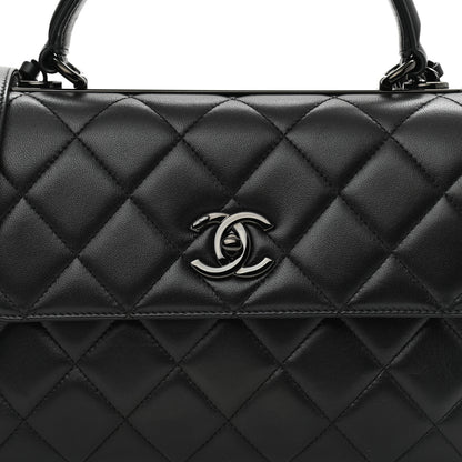 Chanel Lambskin Quilted Small Trendy CC Dual Handle Flap Bag So Black 8 of 10