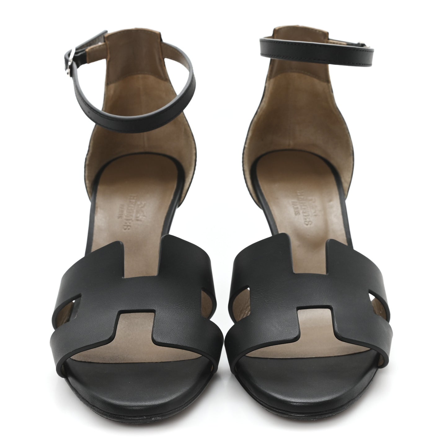 Calfskin Legend Wedge Sandals 36.5 Black