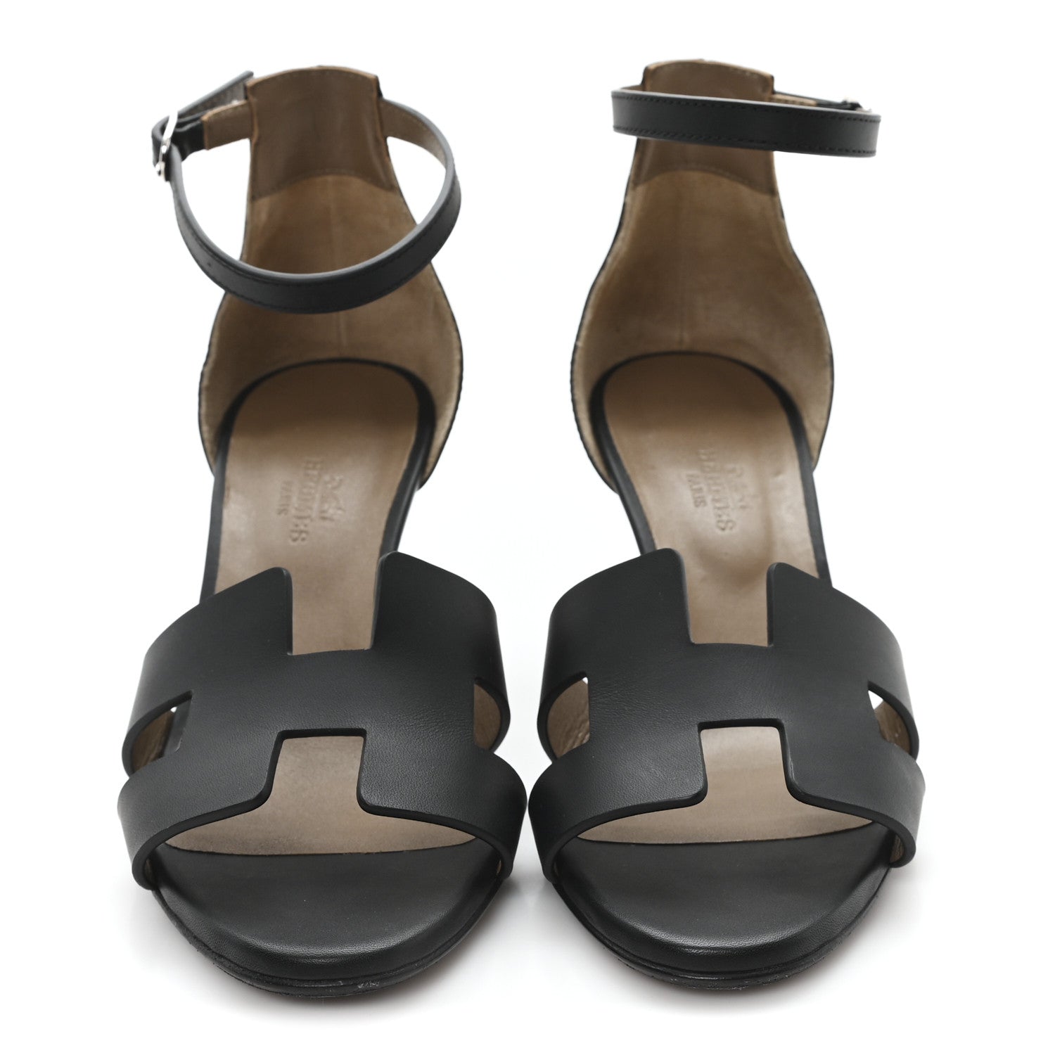 Hermes Calfskin Legend Wedge Sandals 36.5 Black 3 of 10