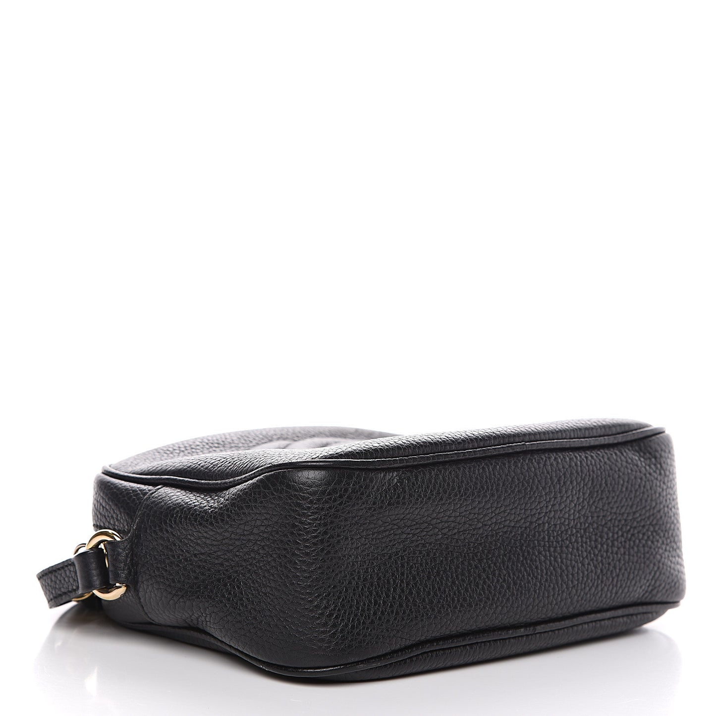 Pebbled Calfskin Small Soho Disco Bag Black