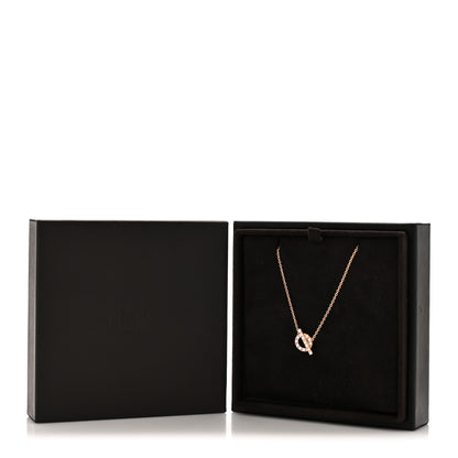 Hermes 18K Rose Gold Diamond Finesse Pendant Necklace 6 of 6