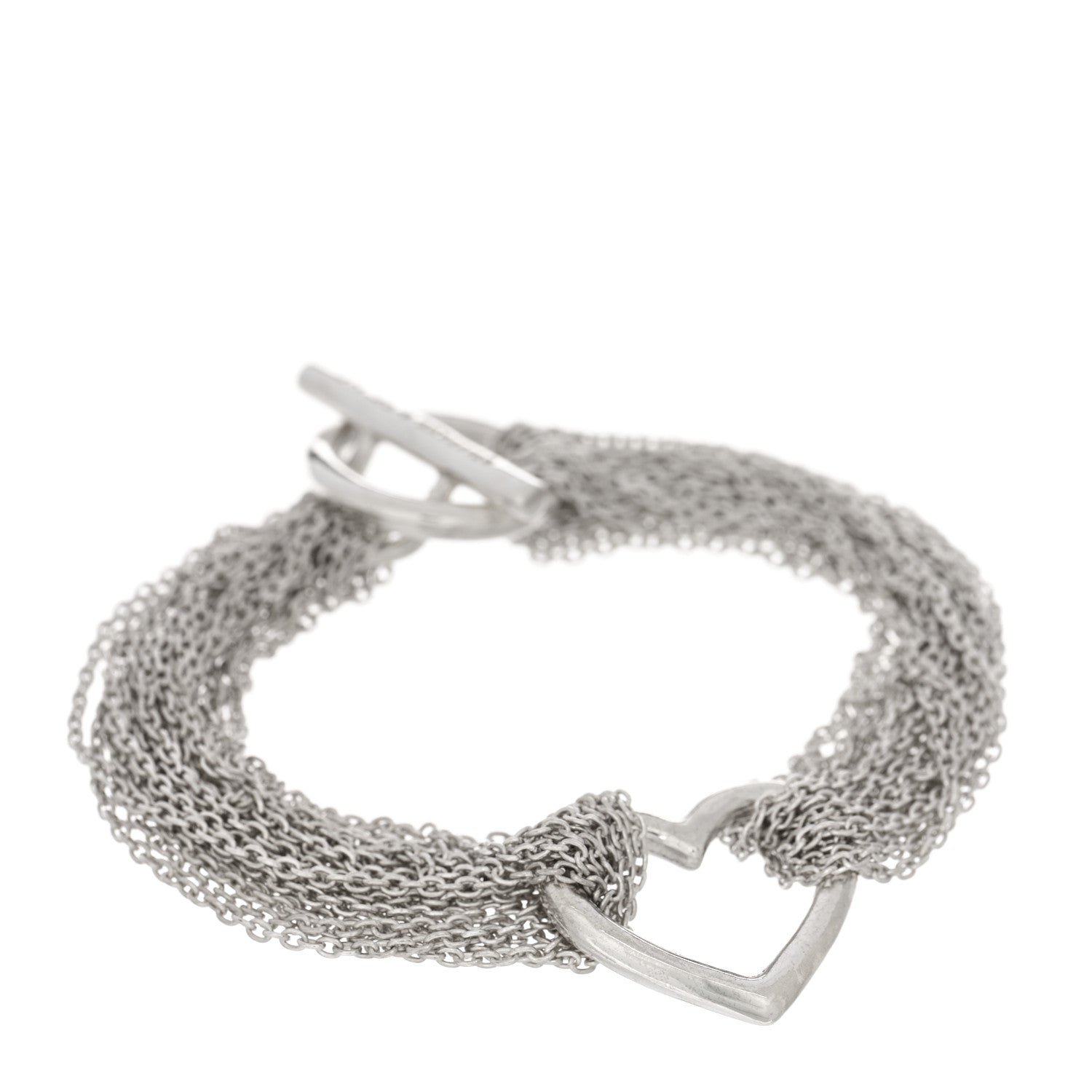 Tiffany Sterling Silver Open Heart Multi Strand Bracelet 1 of 3