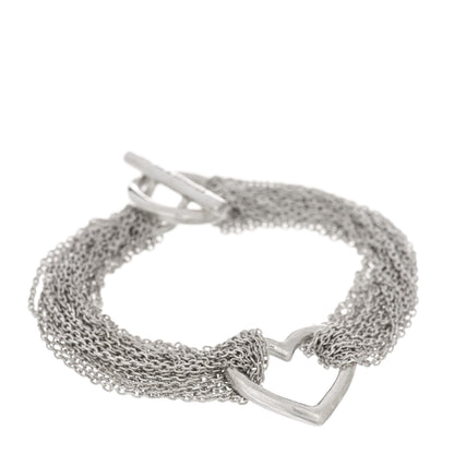Tiffany Sterling Silver Open Heart Multi Strand Bracelet 1 of 3