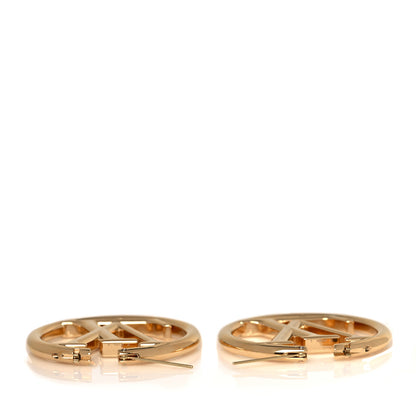 Louis Vuitton Metal Louise Hoop Earrings Gold 3 of 6