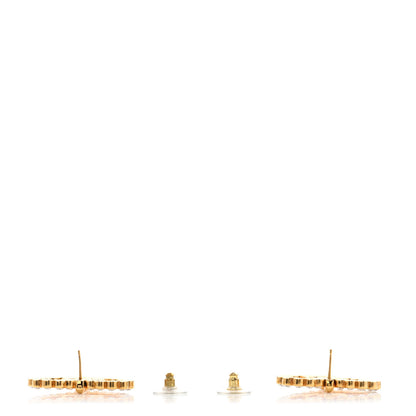 Chanel Crystal Heart CC Earrings Gold 3 of 5