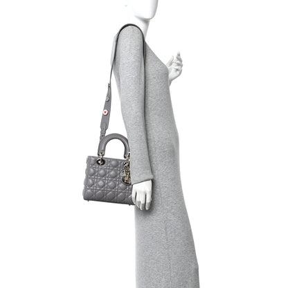 Christian Dior Lambskin Cannage Small Lucky Badges My Lady Dior Grey 2 of 10