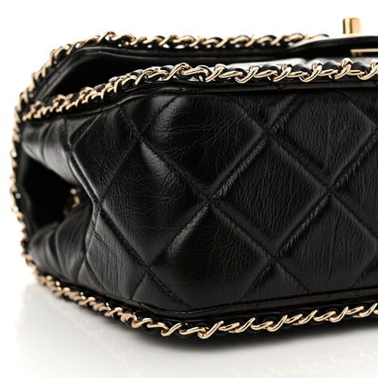 Chanel Crumpled Calfskin Medium Chain All Over Flap Black 9 of 11