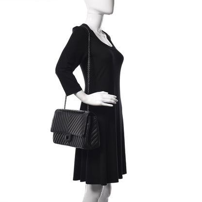 Chanel Sheepskin Chevron Quilted 2.55 Reissue 227 Flap So Black 2 of 10