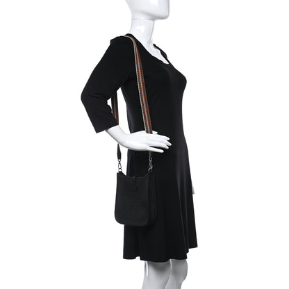 Hermes Taurillon Clemence Amazone Sangle Cavale Evelyne TPM Black Noisette 2 of 10