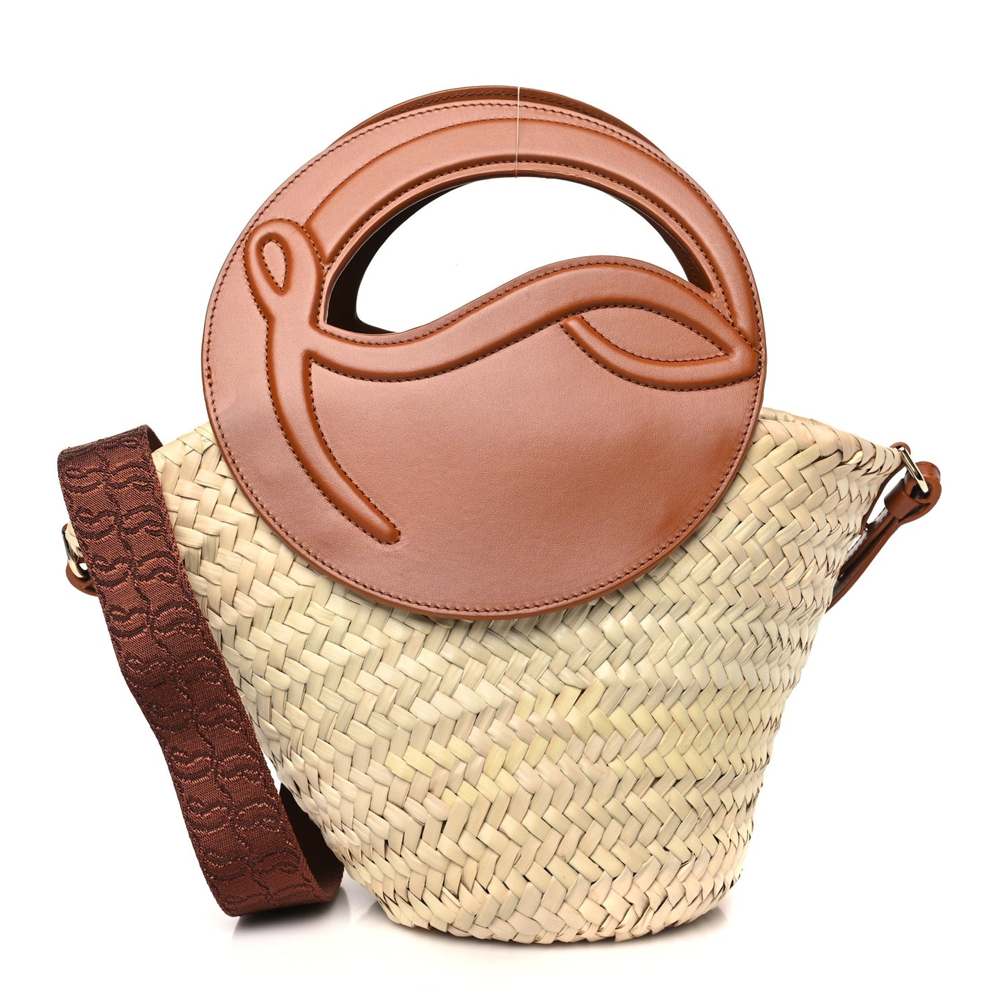 Raffia Calfskin Biloumoon Tote Natural Cuoio