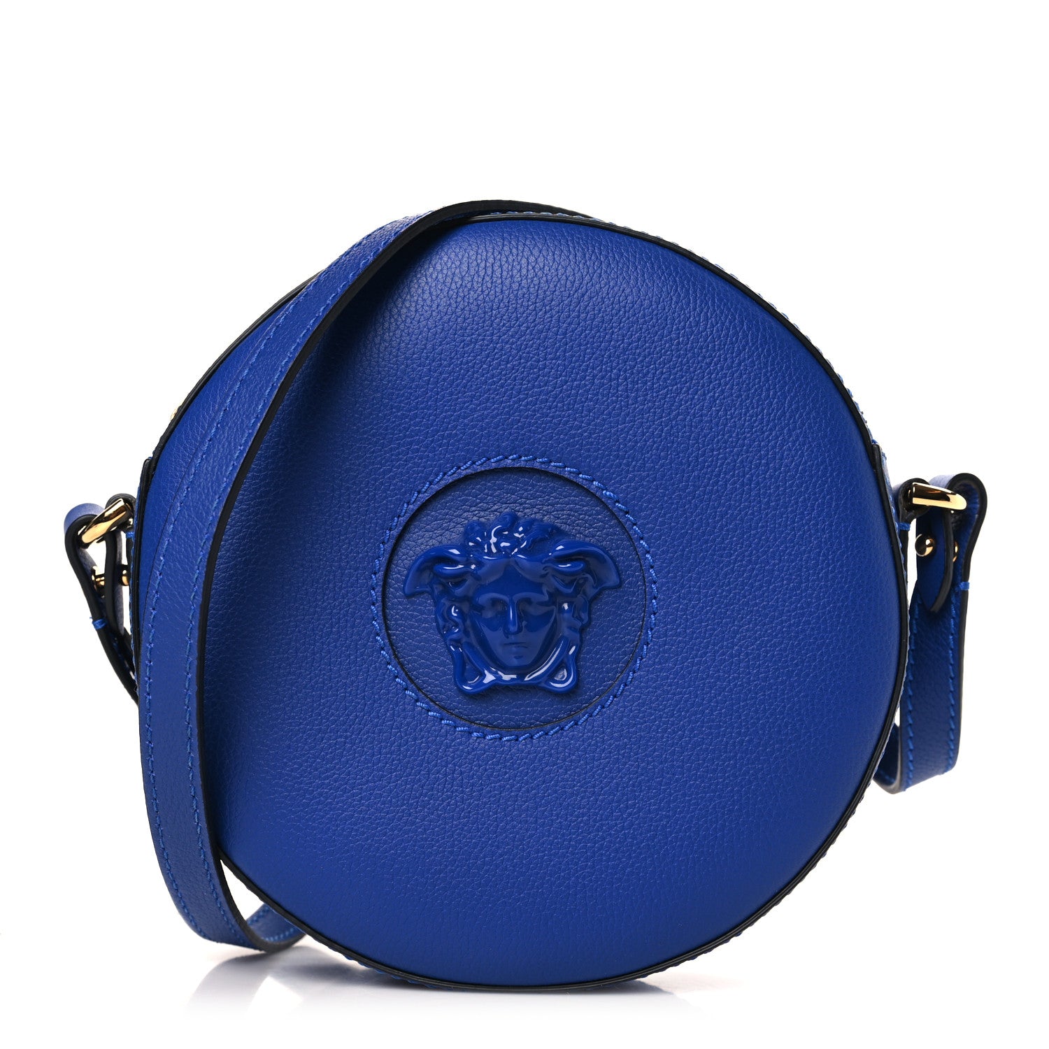 Versace Calfskin La Medusa Round Camera Bag Blue 1 of 8