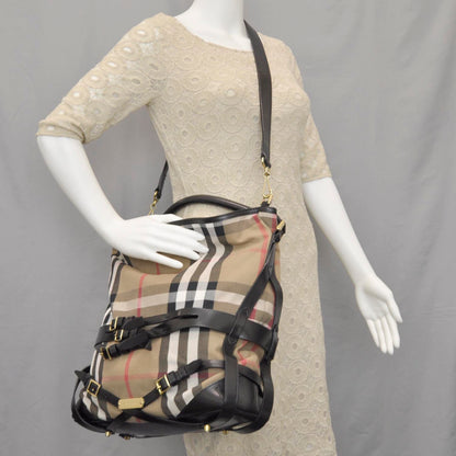 Burberry House Check Bridle Calfskin Medium Gosford Hobo 2 of 11