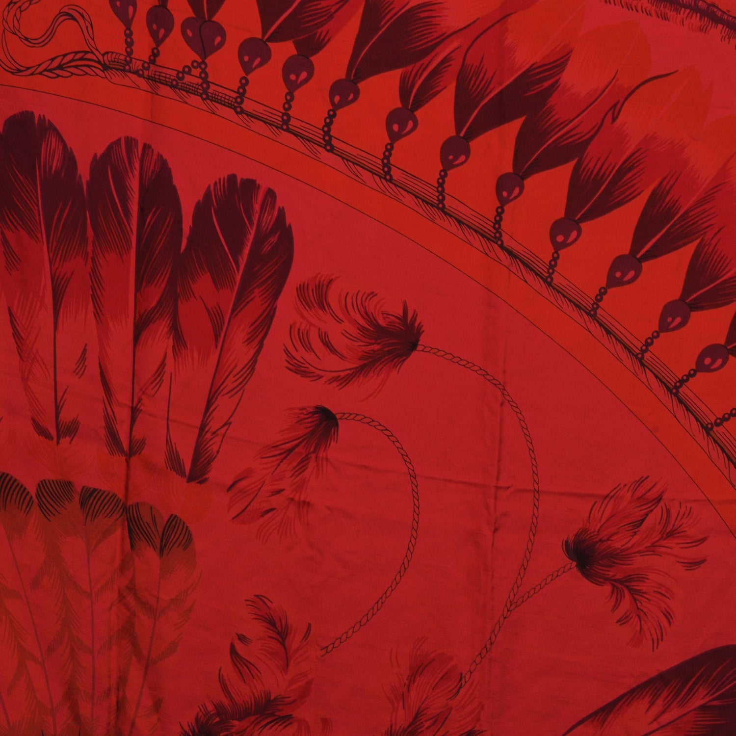 Hermes Silk Dip Dye Brazil II Shawl GM 140 Rubis Rouge Capucine 1 of 6