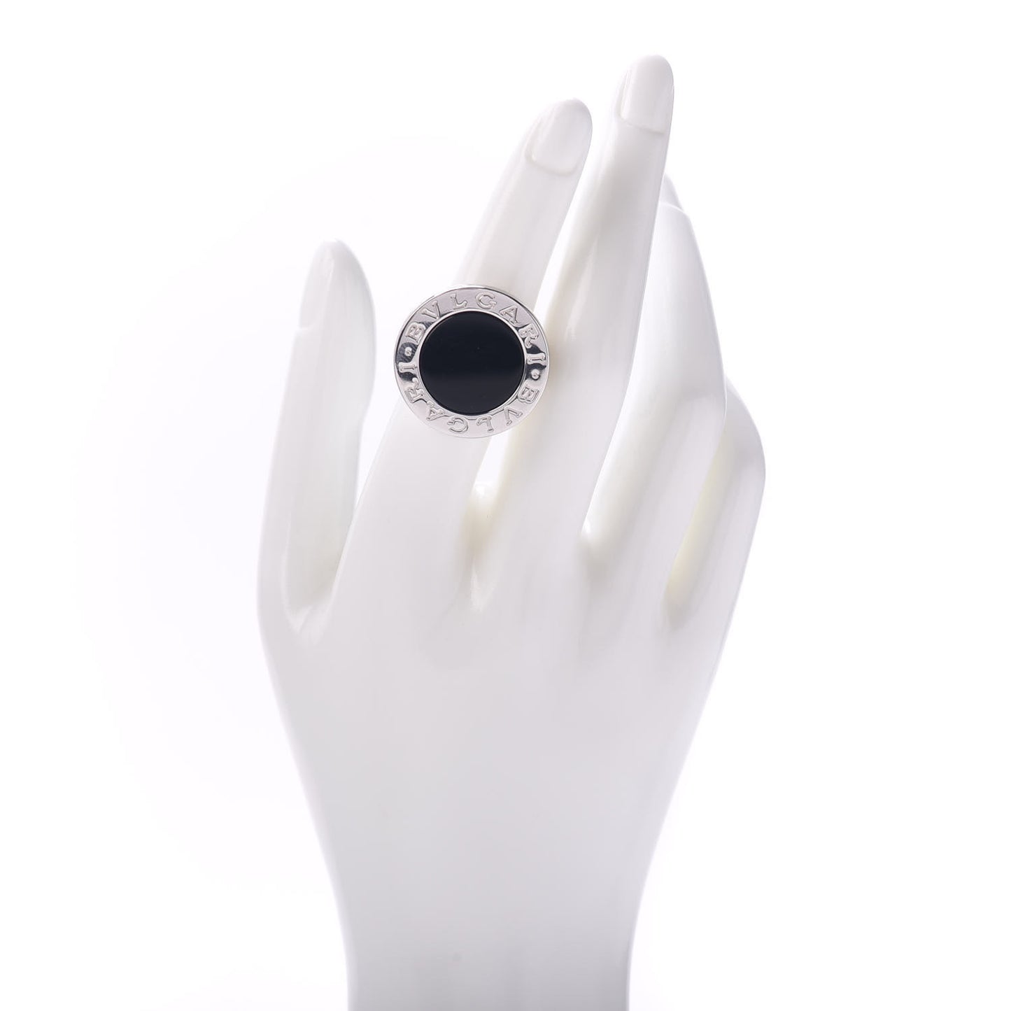 18K White Gold Black Onyx Bvlgari Bvlgari Ring 52 6