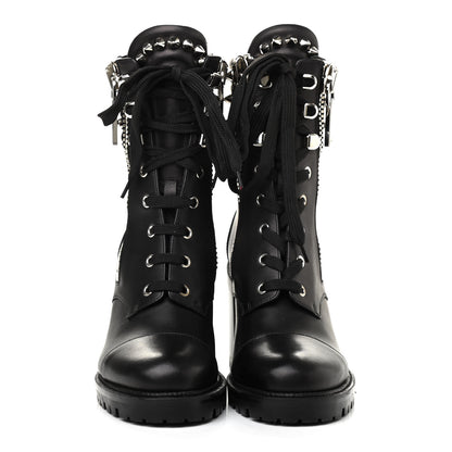 Christian Louboutin Calfskin Winter Spikes 70 Combat Boots 37 Black 2 of 7