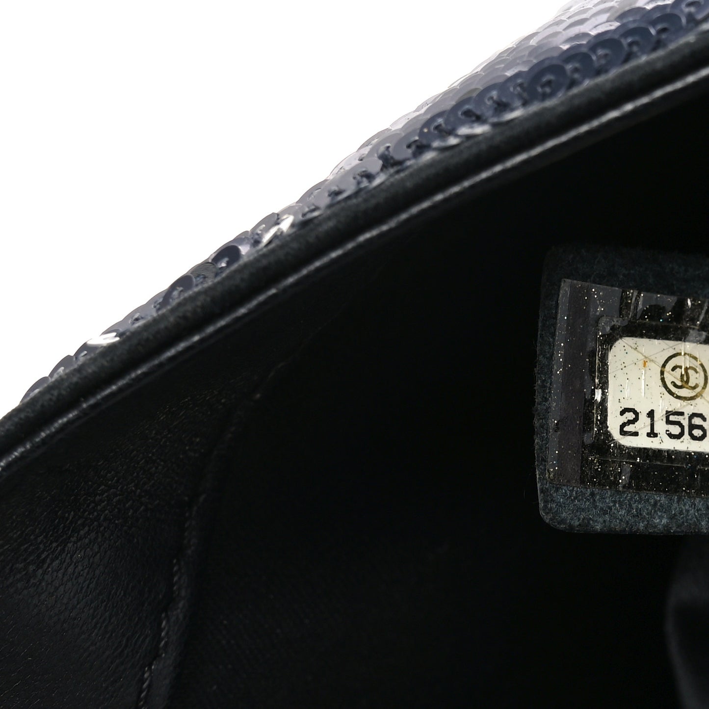 Sequin Quilted Small Single Flap Black Silver