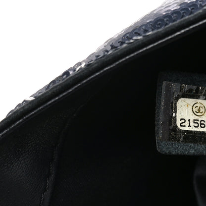 Chanel Sequin Quilted Small Single Flap Black Silver 7 of 10