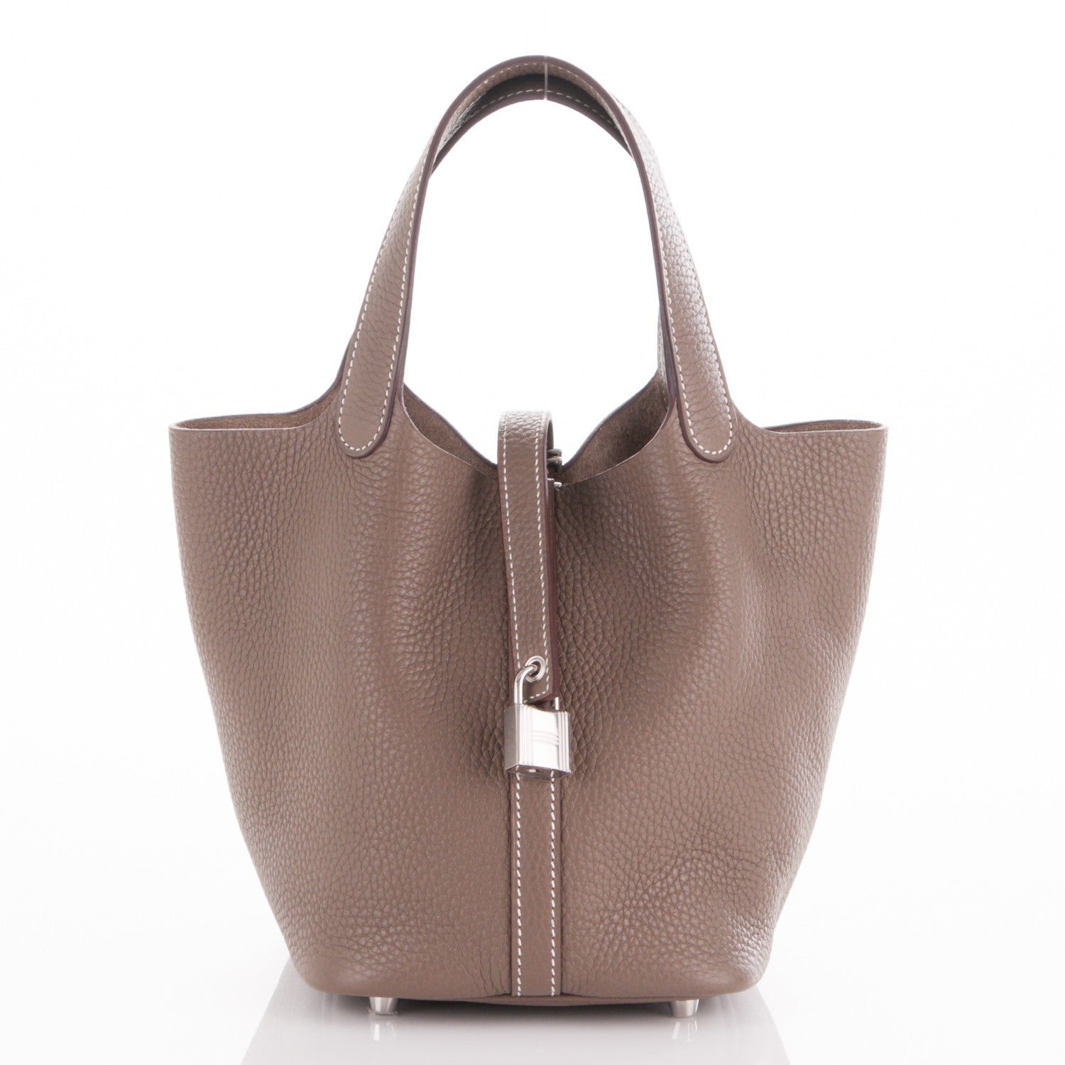 Hermes Taurillon Clemence Picotin Lock 18 PM Etoupe 1 of 7