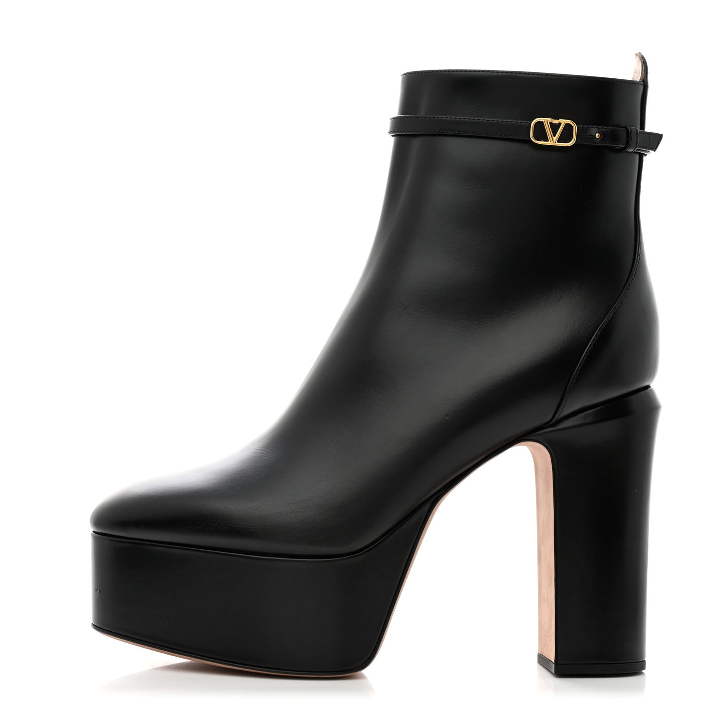 Calfskin Tan-Go Platform 50/120mm Ankle Boots 41 Black
