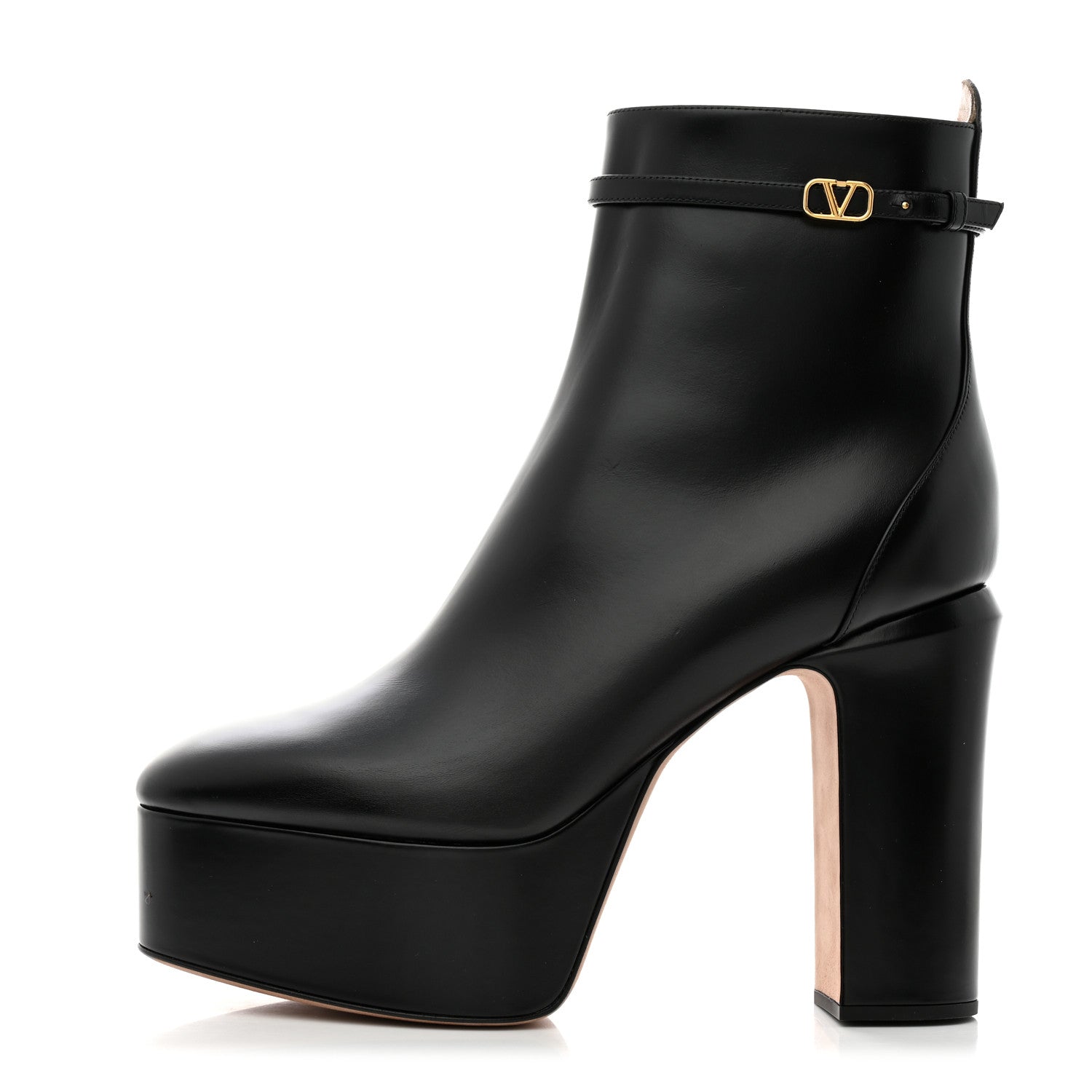 Valentino Garavani Calfskin Tan-Go Platform 50/120mm Ankle Boots 41 Black 1 of 9