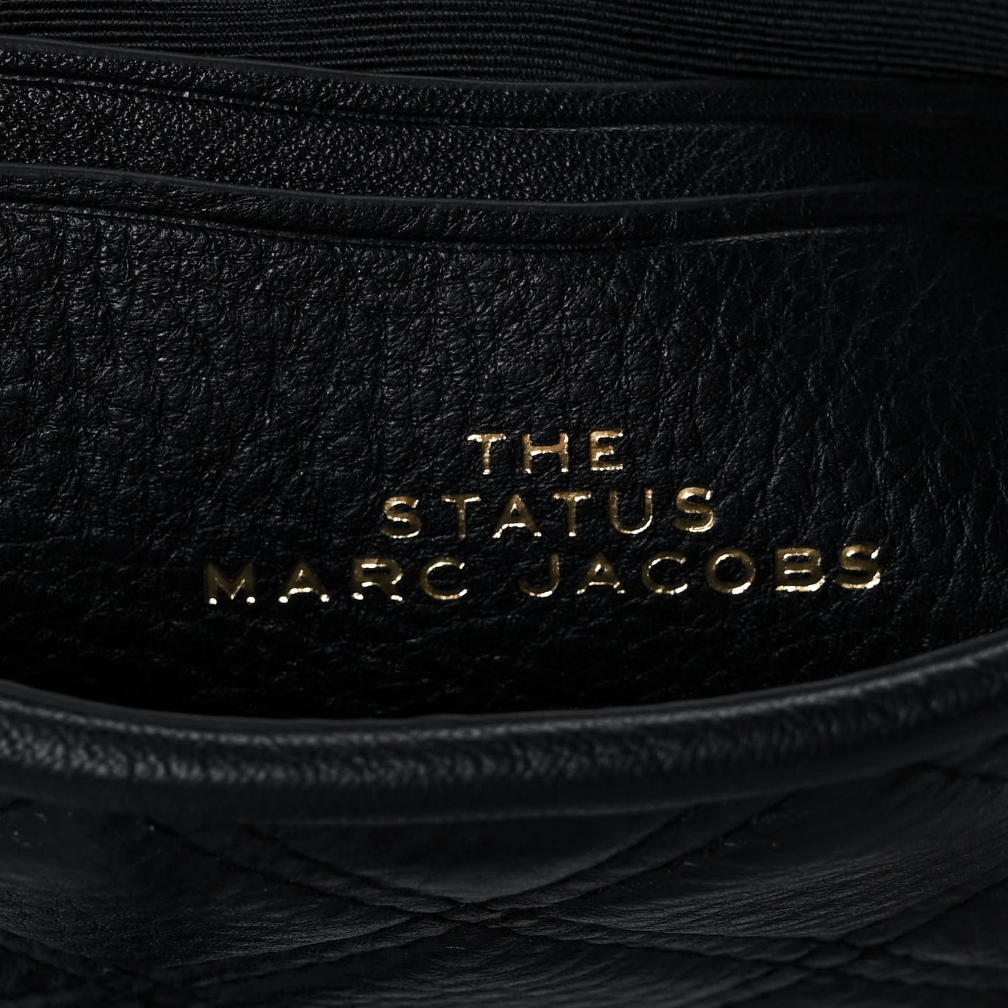 Grained Calfskin Quilted Double Stitched The Status Flap Crossbody Bag Black
