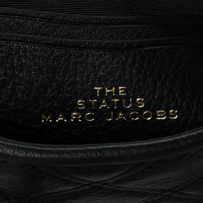 Marc Jacobs Grained Calfskin Quilted Double Stitched The Status Flap Crossbody Bag Black 6 of 12