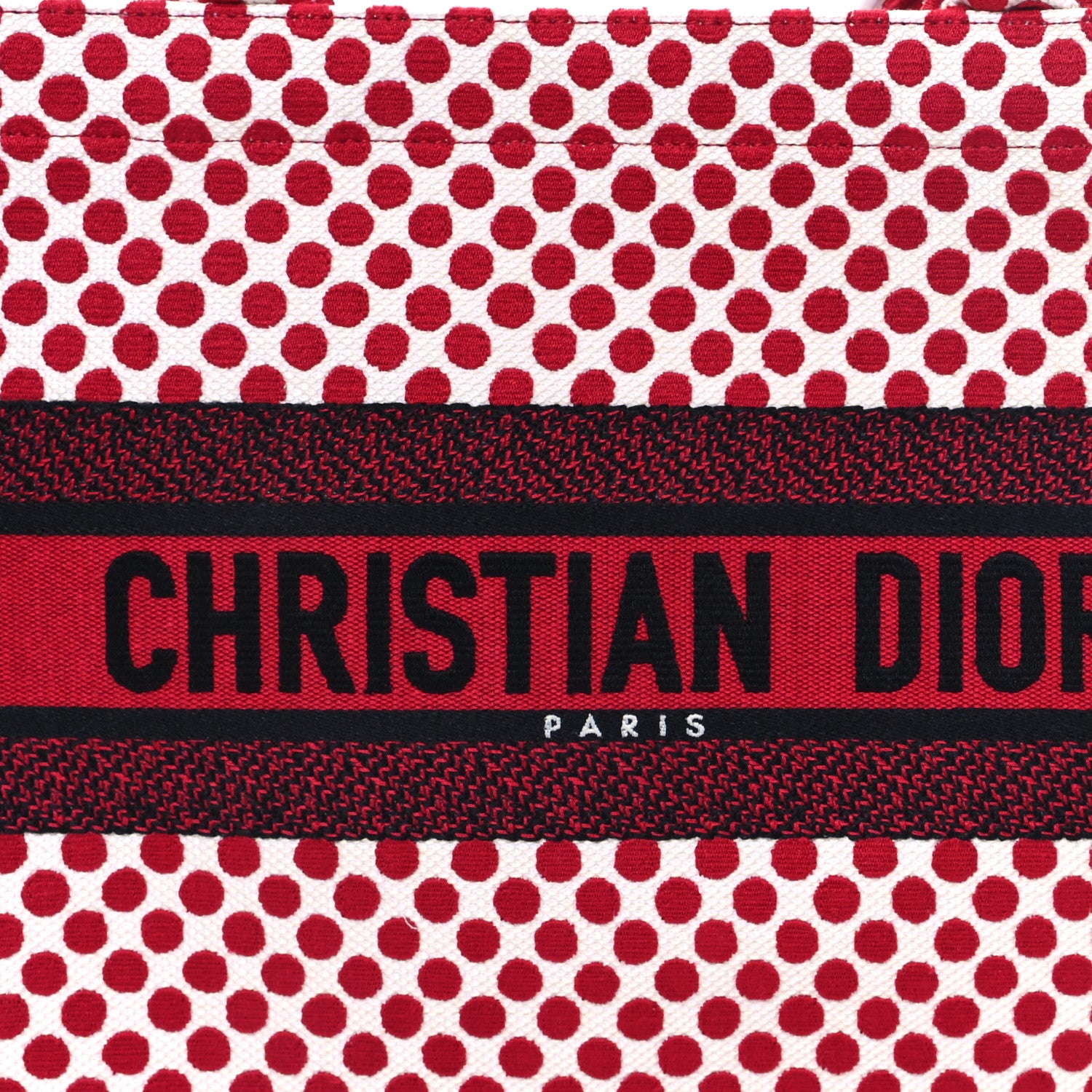 Christian Dior Canvas Medium DiorAmour Dots Book Tote Red 8 of 12