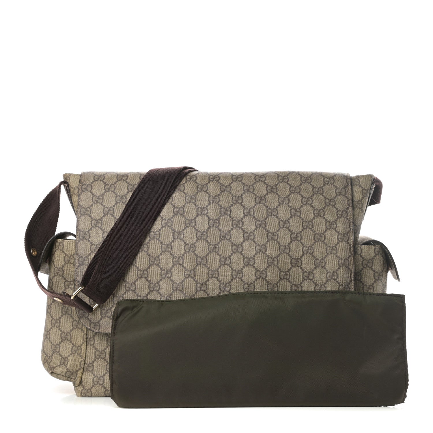 Gucci GG Plus Monogram Messenger Diaper Bag Dark Brown 3 of 16