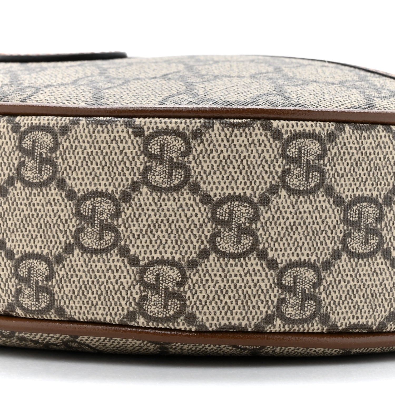 Gucci GG Supreme Monogram Azalea Calfskin Mini Retro Interlocking G Half Moon Bag Beige Ebony Brown Sugar 9 of 10