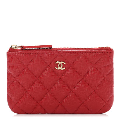 Chanel Caviar Quilted Small Cosmetic Case Red 1 of 8