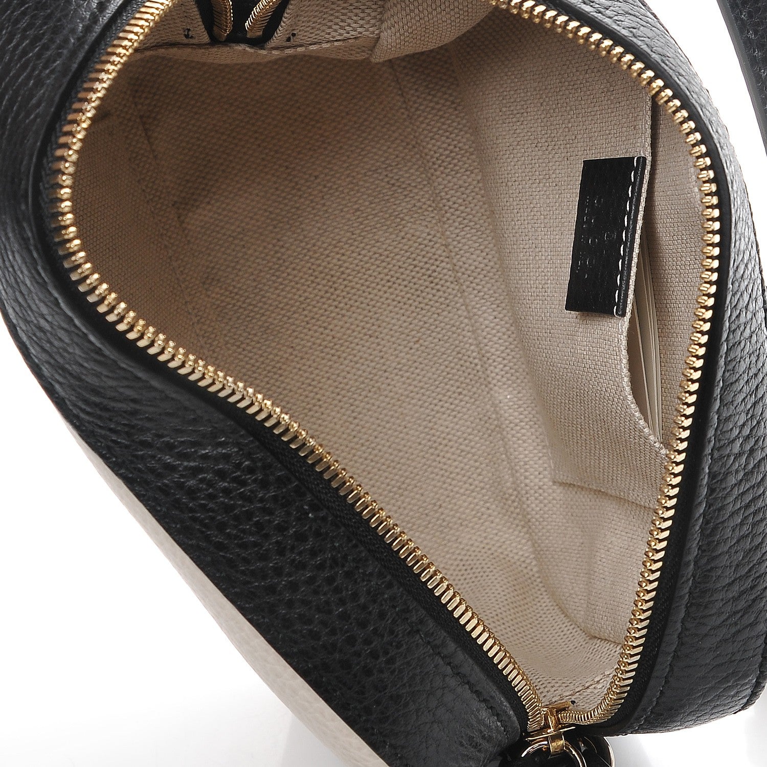 Gucci Dollar Calfskin Bi-Color Small Soho Disco Bag Mystic White Black 5 of 7