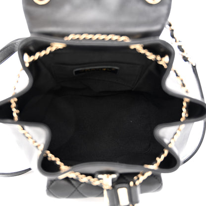 Chanel Lambskin Quilted Small Duma Drawstring Backpack Black 5 of 10