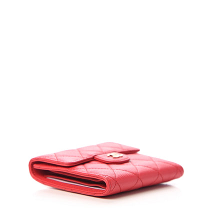 Chanel Caviar Quilted Compact Flap Wallet Fuchsia 3 of 6