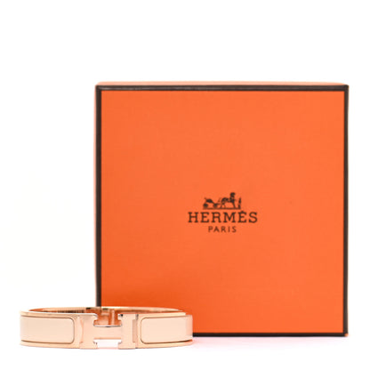 Hermes Enamel Narrow Clic Clac H Bracelet PM Beige Nacre 6 of 6
