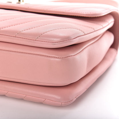 Chanel Lambskin Chevron Quilted Small Trendy CC Dual Handle Flap Bag Pink 9 of 12