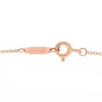 Tiffany 18K Rose Gold Diamond Fleur De Lis Key Pendant Necklace 4 of 7