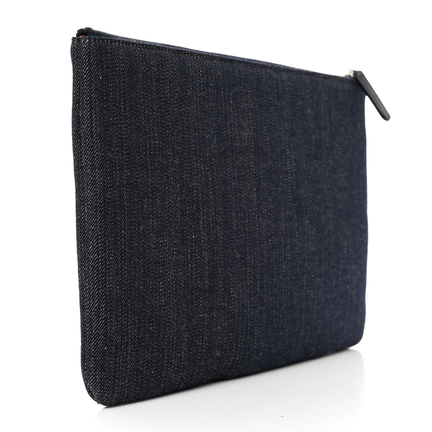 Denim Medium Deauville Pouch Clutch Blue Orange