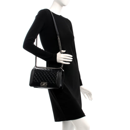 Chanel Lambskin Quilted Medium Boy Flap Black 2 of 7