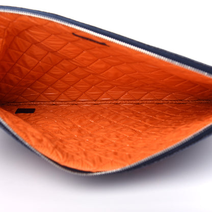 Chanel Denim Medium Deauville Pouch Blue Orange 5 of 7