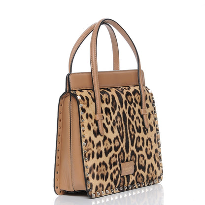 Valentino Garavani Pony Hair Rockstud Frame Bag Leopard 3 of 9