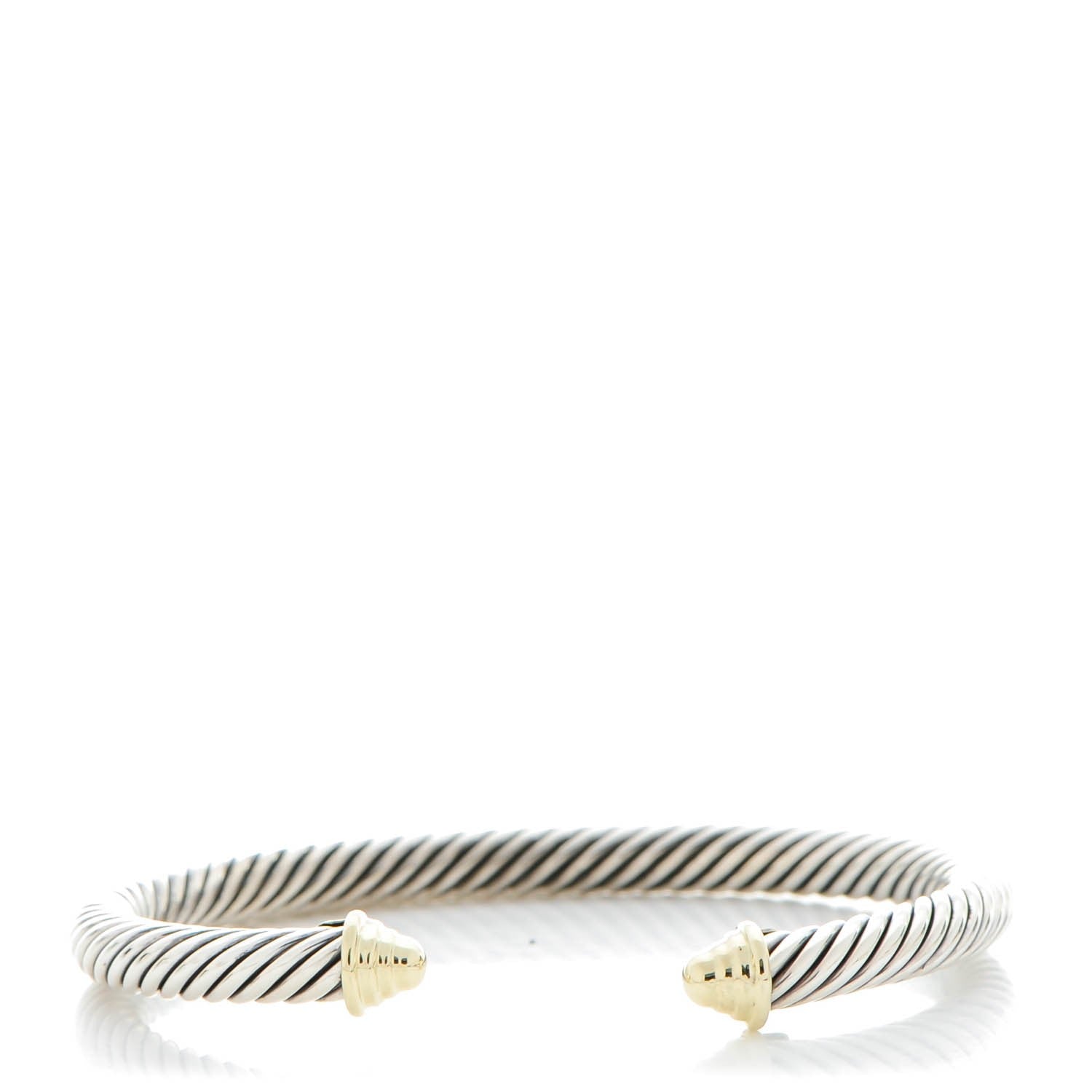David Yurman Sterling Silver 14K Yellow Gold 5mm Cable Classics Bracelet 1 of 5