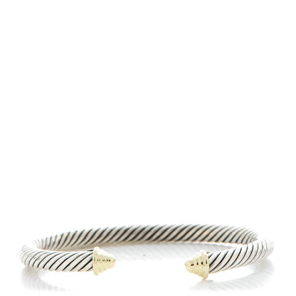 David Yurman Sterling Silver 14K Yellow Gold 5mm Cable Classics Bracelet 1 of 5