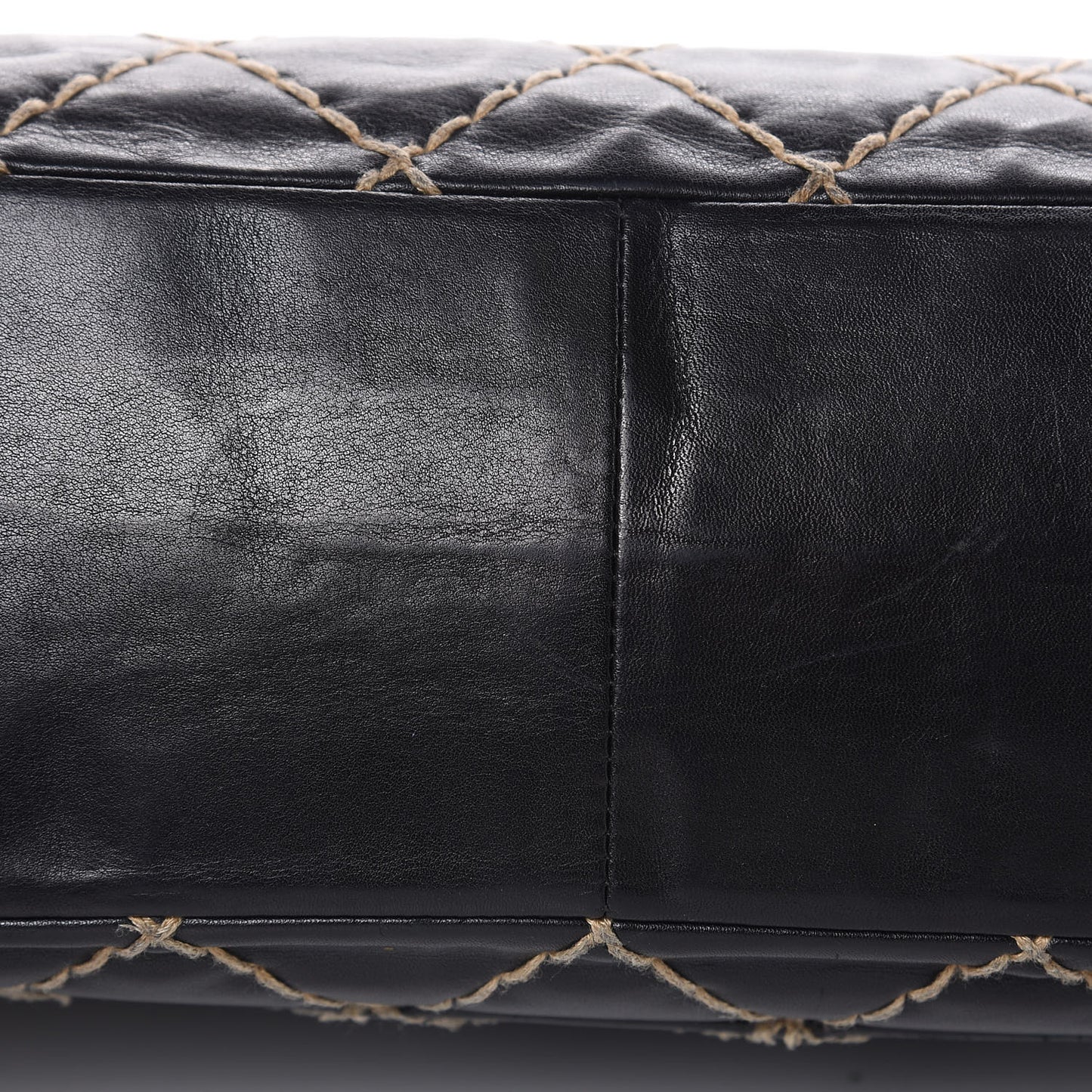 Calfskin Wild Stitch Jumbo Flap Black
