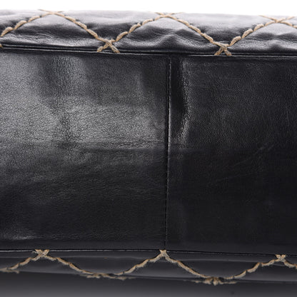 Chanel Calfskin Wild Stitch Jumbo Flap Black 10 of 19