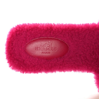 Hermes Woolskin Oran Sandals 39.5 Rose Fuchsia 7 of 7