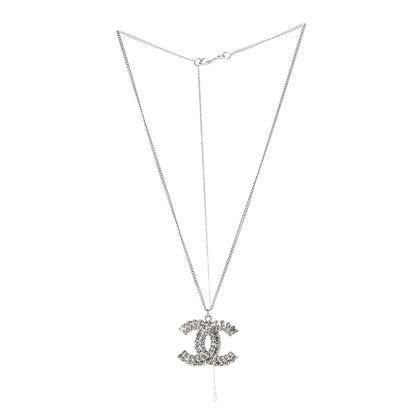 Chanel Baguette Crystal Large CC Necklace Silver 3 of 6