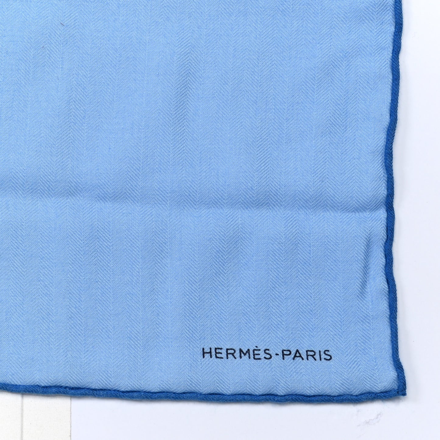 Cashmere Silk Tete a Tete Equestre Scarf 100 Marine Bleu Jean